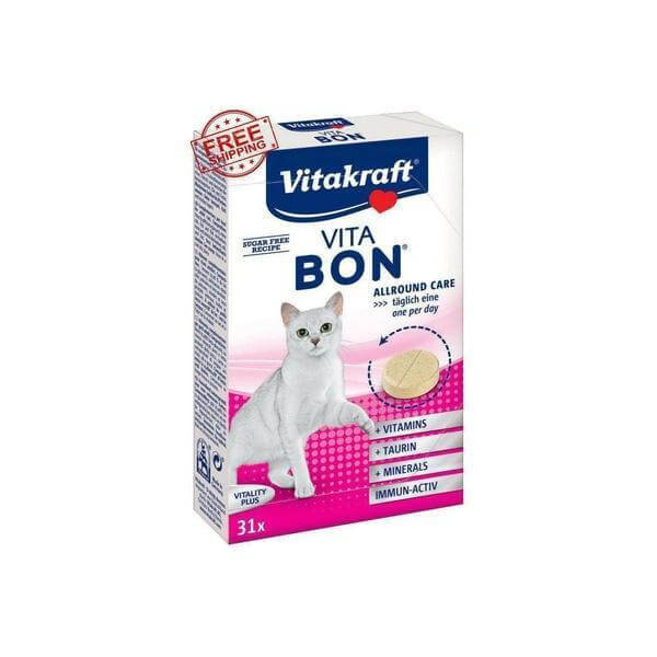 Vitakraft Vita-Bon cat feeding multivitamin supplement for Pet Cats- 31 Tablet-Vitakraft-Whiskers Nation