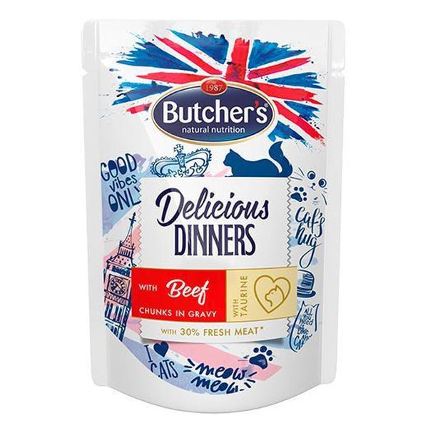 Butcher’s Delicious Dinners Chunks in Gravy with Beef - Whiskers Nation