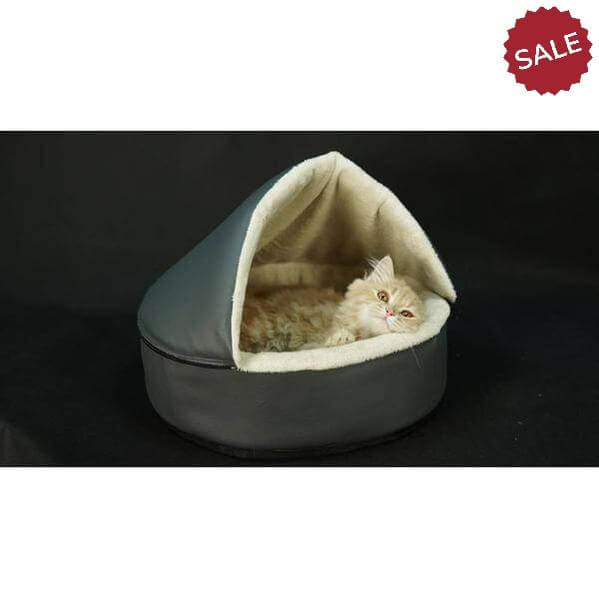 Heated cat cushion and heated house for all seasons - Green color - Whiskers Nation