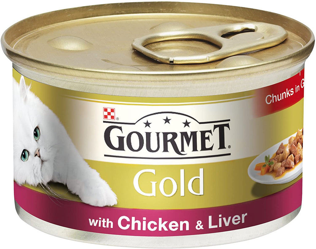 Purina Gourmet Gold Chunks with Chicken and Liver in Gravy 85 g - Whiskers Nation