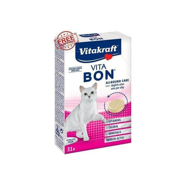 Vitakraft Vita - Bon cat feeding multivitamin supplement for Pet Cats - 31 Tablet - Whiskers Nation