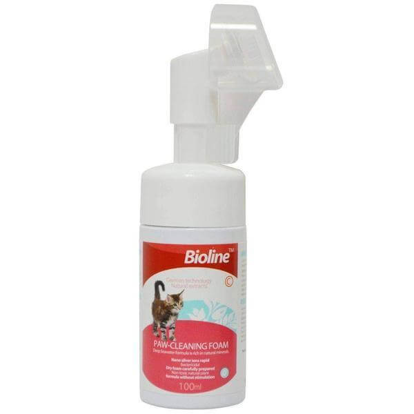 Bioline paw cleaning foam for cats- 100 ml-Bioline-Whiskers Nation